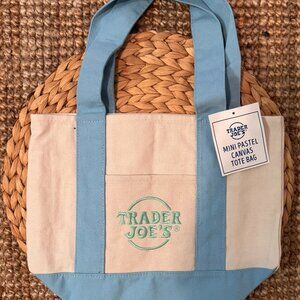 Trader Joe’s Blue Pastel Small Tote – Limited Edition (New)